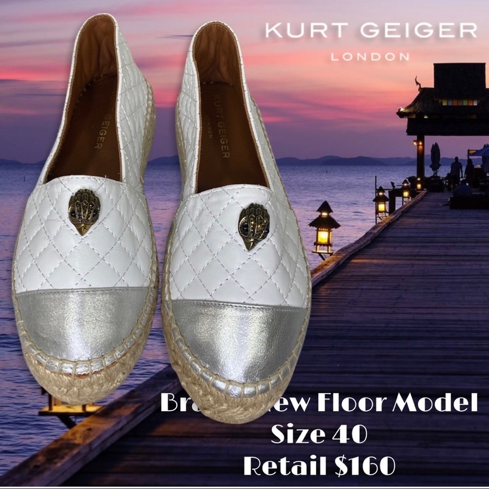 Kurt Geiger London
Morella Eagle Quilted Leather Slip-On Espadrilles